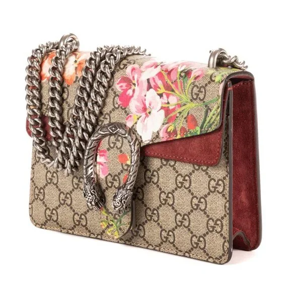 Gucci Blooms Dionysus Beige Burgundy Supreme Canvas Shoulder Bag - Picture 2 of 10